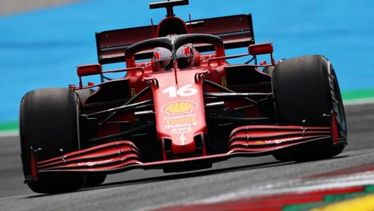 Charles Leclerc in azione sulla Ferrari. Getty