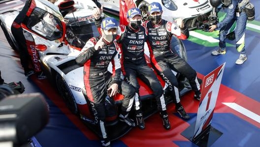 Il trio Toyota Gazoo Racing vincitore della 6 Ore di Monza. A. Galli