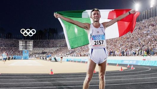 Stefano Baldini, oro nella maratona ad Atene 2004. GETTYIMAGES