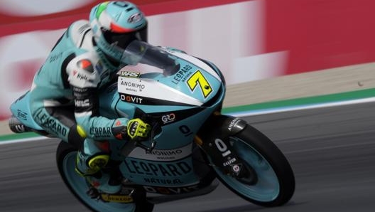 Dennis Foggia, vincitore del GP Olanda Moto3. Ap