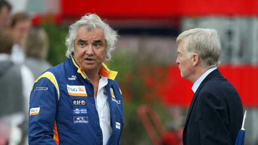 Briatore con l’ex presidente Fia, Max Mosley. Lapresse