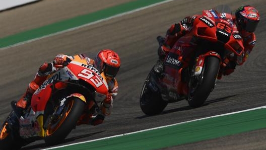 La lotta fra Bagnaia e Marquez. Ap