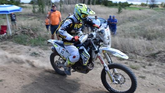 Maurizio Gerini in azione sulla moto