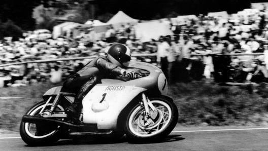 Giacomo Agostini a Spa nel 1991 nel GP della 500. Afp