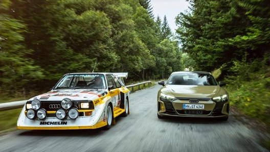 L’Audi Quattro Sport S1 affiancata dalla RS e-tron GT