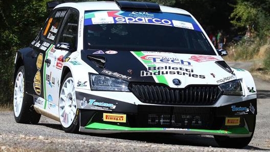 La Skoda Fabia R5 di Basso e Granai al Rally di Roma Capitale