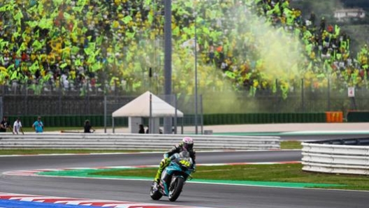 Valentino Rossi nel GP di Misano di settembre. Afp