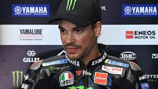 Morbidelli con la tuta della Yamaha ufficiale. Afp