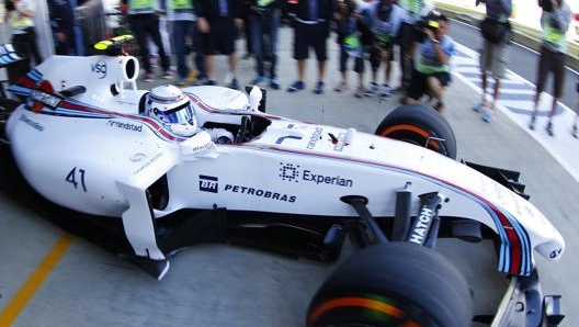 Stoddart con la Williams durante le FP1 del GP Gran Bretagna 2014 di F1. Epa