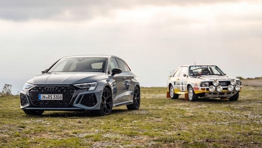 La nuova Audi RS3 al fianco della Sport Quattro S1, legate da quarant’anni di trazione integrale quattro