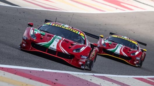 Le due Ferrari 488 Gte Evo (AF Corse) impegnate nel Wec 2021: prima la numero 51 di Pier Guidi e Calado