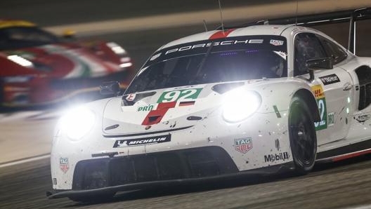 La 911 Rsr numero 92 di Christensen alla 8 Ore del Bahrain. Foto: Twitter Porsche Motorsport