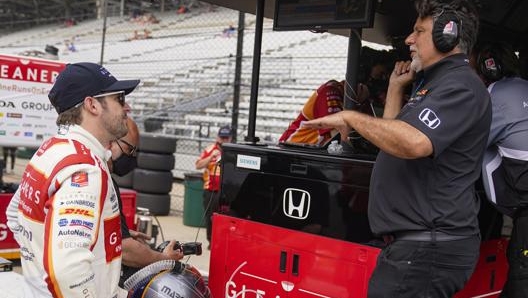 Michael Andretti (a destra), con il figlio Marco, pilota di Indycar. Ap