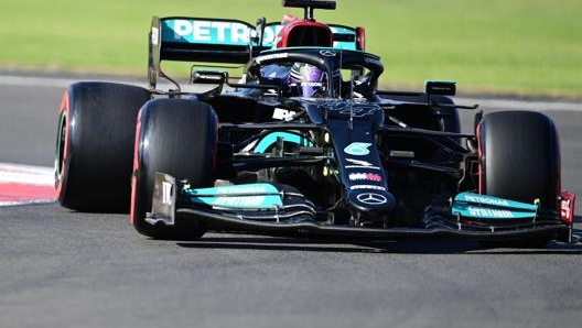 Lewis Hamilton in azione in Messi. Getty