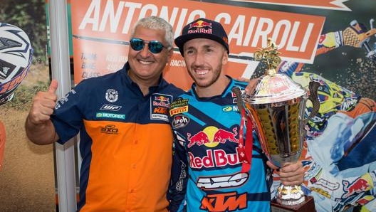 Claudio De Carli e Tony Cairoli nel 2016. Foto: Ktm