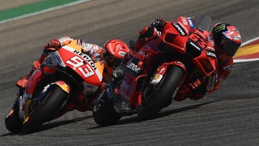 Bagnaia e Marquez nel duello di Argon