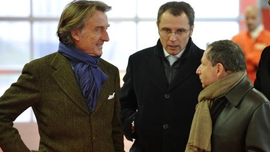 Montezemolo, Domenicali e Todt nel 2008. Afp