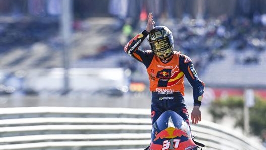 Pedro Acosta festeggia il suo titolo iridato nella Moto3