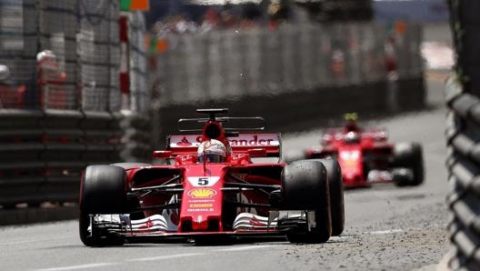 Sebastian Vettel sulla SF70H nel 2017, secondo nel Mondiale. Epa