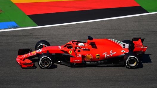 Sempre Vettel sulla SF71H nel 2018 ancora secondo in campionato alle spalle di Hamilton. Afp