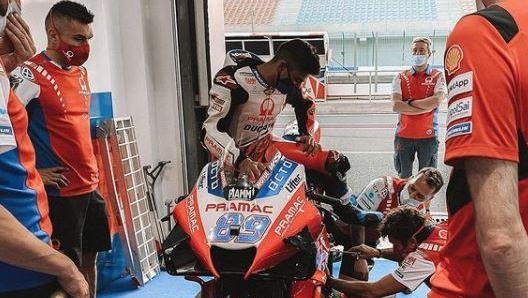 Prove generali per il primo giro di Jorge Martin sulla Ducati (foto @88jorgemartin)