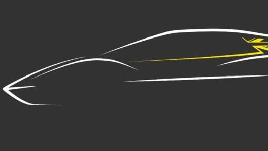 Il disegno del modello Lotus in uscita nel 2026: sarà completamente elettrico