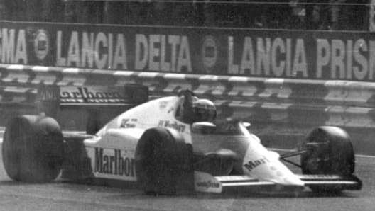 La McLaren-Porsche di Prost vince il GP Italia 1985. Ansa