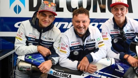 Da sinistra Martin, Gresini e Di Giannantonio in Moto3 nel 2018