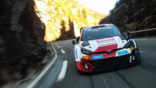 Kalle Rovanpera in un tratto veloce del Monte Carlo su Toyota GR Yaris