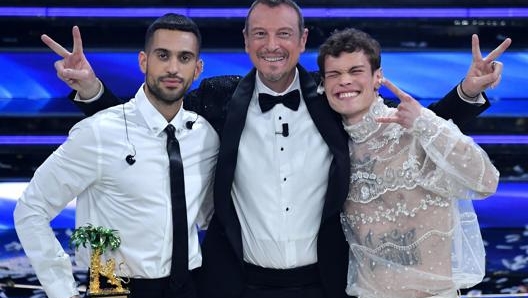 Mahmood, Amadeus e Blanco ANSA