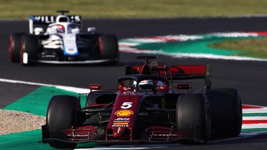 La SF1000 di Vettel in azione al Mugello. Getty