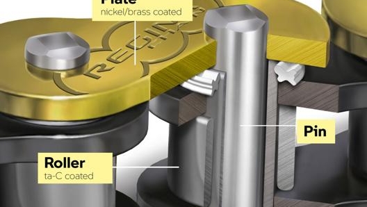 Il sistema studiato da Bmw per garantire la lubrificazione della catena.