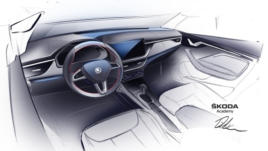 Gli interni della Skoda Scala Spider Concept