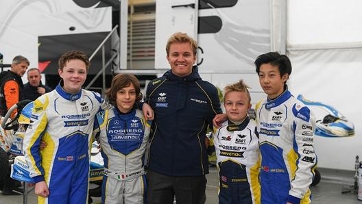 Antonelli ha corso nei kart per la Nico Rosberg Racing Academy da fine 2018 a fine 2019, di proprietà del campione del mondo di F1 2016