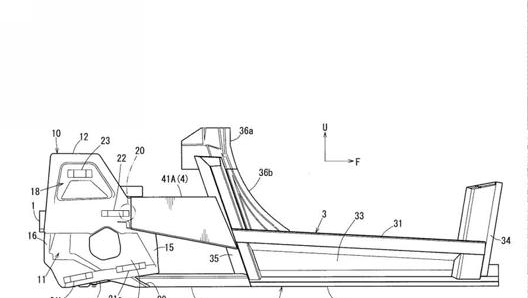 La sezione traversale del futuro telaio della Mazda