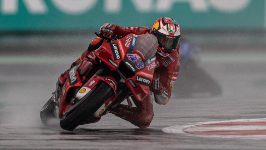 LOMBOK, INDONESIA - MARCH 20: MotoGP rider Jack Miller #43 of Australia and Ducati Lenovo Team competes during the MotoGP Grand Prix of Indonesia at Mandalika International Street Circuit on March 20, 2022 in Lombok, Indonesia. (Photo by Robertus Pudyanto/Getty Images)