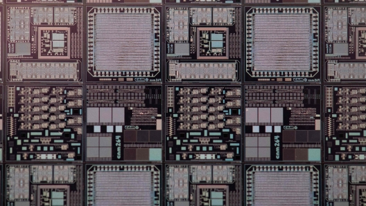 Chips on a silicon wafer are pictured at the Institute of Microelectronics of Barcelona (IMB-CNM) in Bellaterra near Barcelona, on March 3, 2022. - The Institute of Microelectronics of Barcelona (IMB-CNM) is the largest institute in Spain dedicated to the research and development of Micro and Nano Technology (MNTs) and microsystems, and with unique capacities of silicon semiconductor technology. It belongs to the Spanish National Research Council (CSIC) since its foundation in 1985. (Photo by Josep LAGO / AFP)