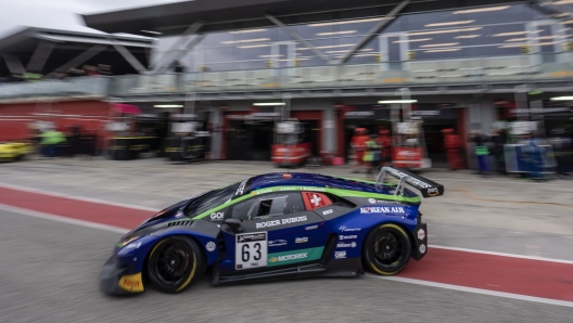 La Lamborghini Huracan GT3 del team Emil Frey a Imola. E. Maggi