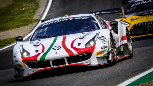 La Ferrari 488 GT3 Evo 2020 di AF Corse vincitrice in gara-1. D. Bogaerts