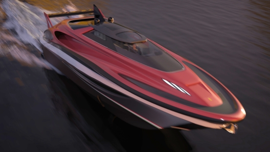 Per il nuovo yacht superlusso Gran Turismo Mediterranea di  Lazzarini Design Studio  il colore prescelto è il rosso