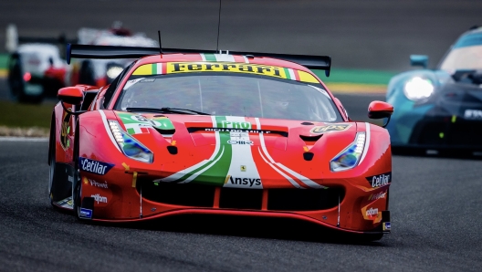 La Ferrari 488 Gte Evo numero 51 di Pier Guidi e Calado vincitrice a Spa della classe Lmgte Pro. Fia Wec/G. Tomescu