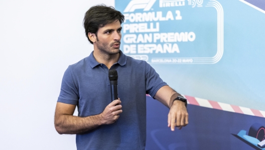 epa09942080 Spanish Formula One pilot Carlos Sainz of Scuderia Ferrari attends the presentation of the Formula One Gran Prix of Spain at the 'Carlos Sainz karting track' in Madrid, Spain, 12 May 2022. The 2022 Formula One Gran Prix of Spain will take place in Barcelona on 22 May 2022.  EPA/Rodrigo Jimenez