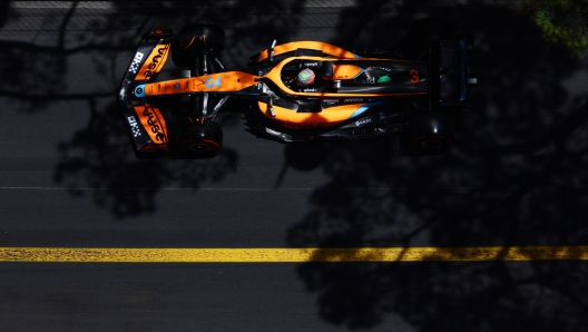 MONTE-CARLO, MONACO - MAY 28: Daniel Ricciardo of Australia driving the (3) McLaren MCL36 Mercedes on track during final practice ahead of the F1 Grand Prix of Monaco at Circuit de Monaco on May 28, 2022 in Monte-Carlo, Monaco. (Photo by Mark Thompson/Getty Images)