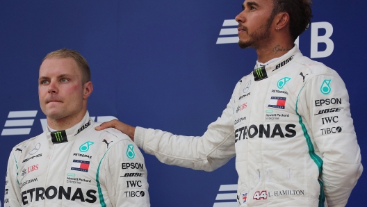 Da sinistra Bottas e Hamilton