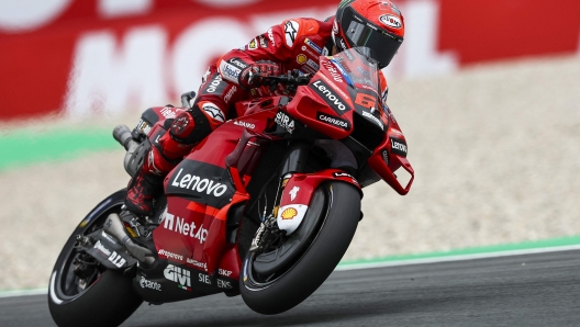 Italy's Francesco Bagnaia on his Ducati competes during the MotoGP qualifying at TT circuit of Assen, on June 25, 2022. (Photo by Vincent Jannink / ANP / AFP) / Netherlands OUT