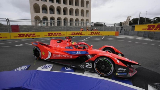 Una fase dell'ultimo E-prix di Roma