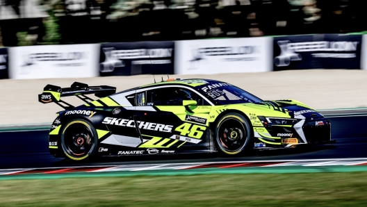 L'Audi R8 Lms GT3 di Valentino Rossi a Misano. Sro/P. Hecq