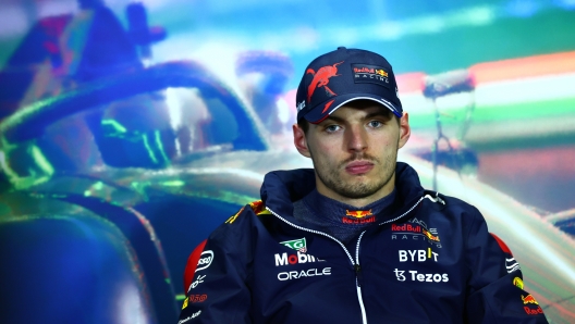 BUDAPEST, HUNGARY - JULY 31: Race winner Max Verstappen of the Netherlands and Oracle Red Bull Racing attends the press conference after the F1 Grand Prix of Hungary at Hungaroring on July 31, 2022 in Budapest, Hungary. (Photo by Dan Istitene/Getty Images)