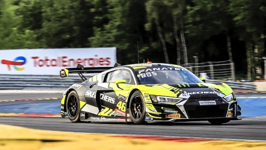 L'Audi R8 (Wrt) di Valentino Rossi, 17° a Spa con Vervisch e Muller. Sro