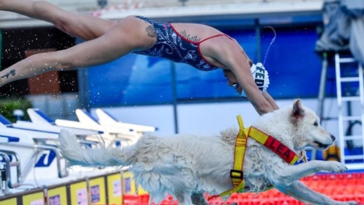 Federica Pellegrini con i cani agli Europei 2022